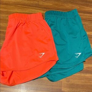 Orange and Teal/Green Women’s Gymshark Shorts